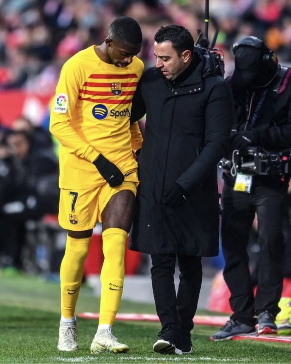 إصابة جناح برشلونة ديمبيليه قد تبعده عن موقعة مانشستر يونايتد
